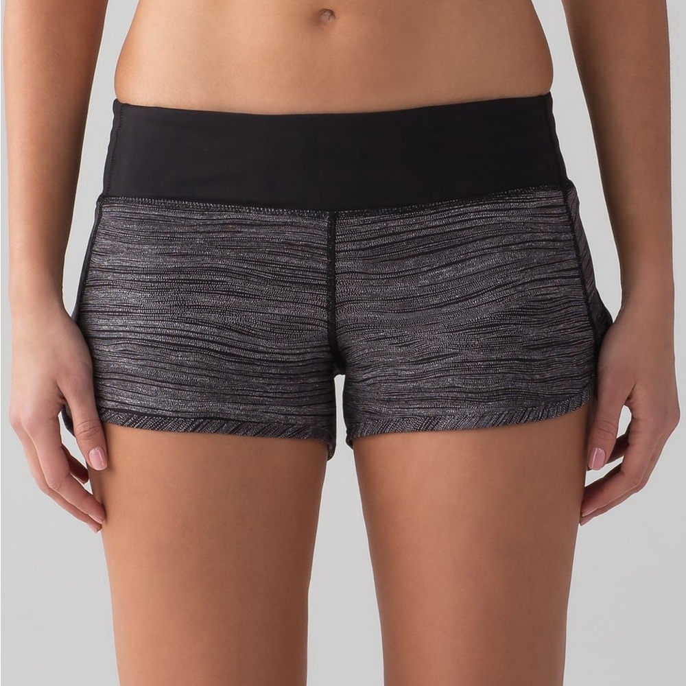 Lululemon Athletica Black & Gray Athletic Speed Shorts